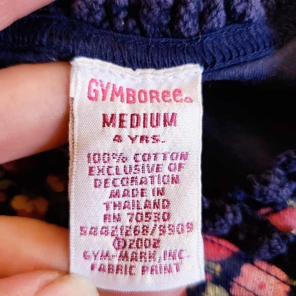 🟢K1131 * Gymboree Girls Floral/Fruit Print Dress Blue Pink Size M 4 Yrs - Picture 4 of 6